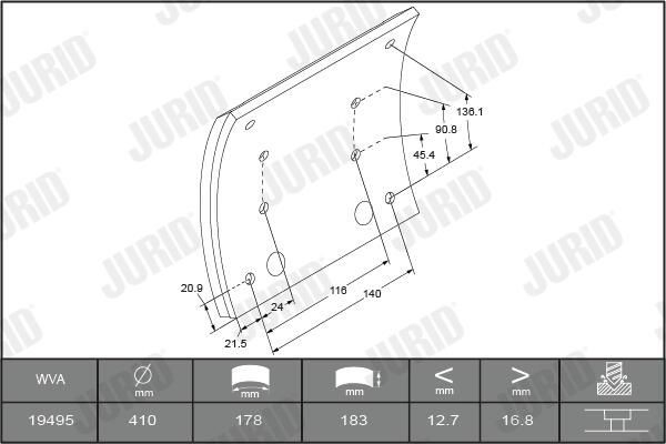 Накладка тормозная передняя (TRUCK) Textar 19495191008T088