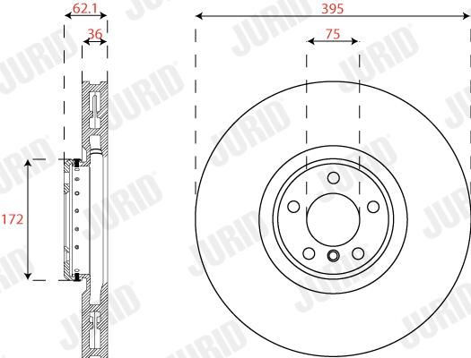 Тормоз дисковый передний Jurid/Bendix 563281JVC1 цена, от 346.37 USD