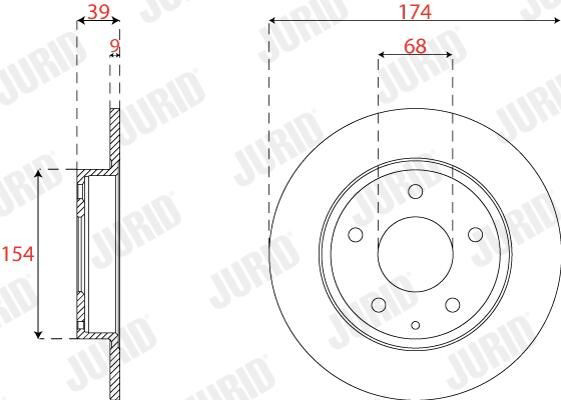 Задний тормозной диск Jurid/Bendix 563286JC цена, от 36.61 USD