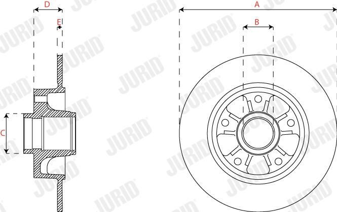 Задний тормозной диск Jurid/Bendix 563289JC1 цена, от 119.65 USD