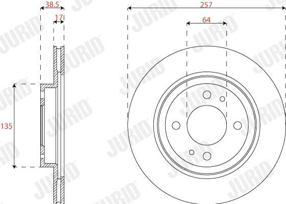 Тормоз дисковый передний Jurid/Bendix 563312JC цена, от 31.58 USD