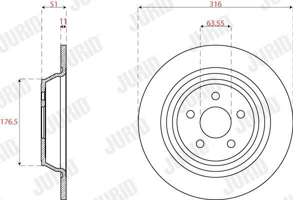 Купить 563318JC Jurid/Bendix Диск тормозной задний