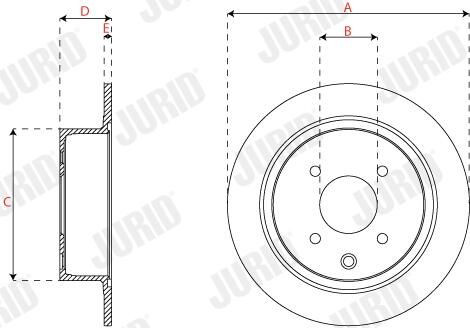Задний дисковый тормоз Jurid/Bendix 563337JC