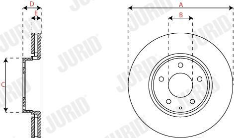 Передние тормозные диски 563356JC Jurid/Bendix