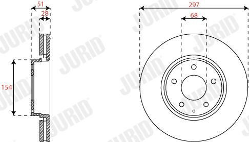 Передний тормозной диск Jurid/Bendix 563356JC