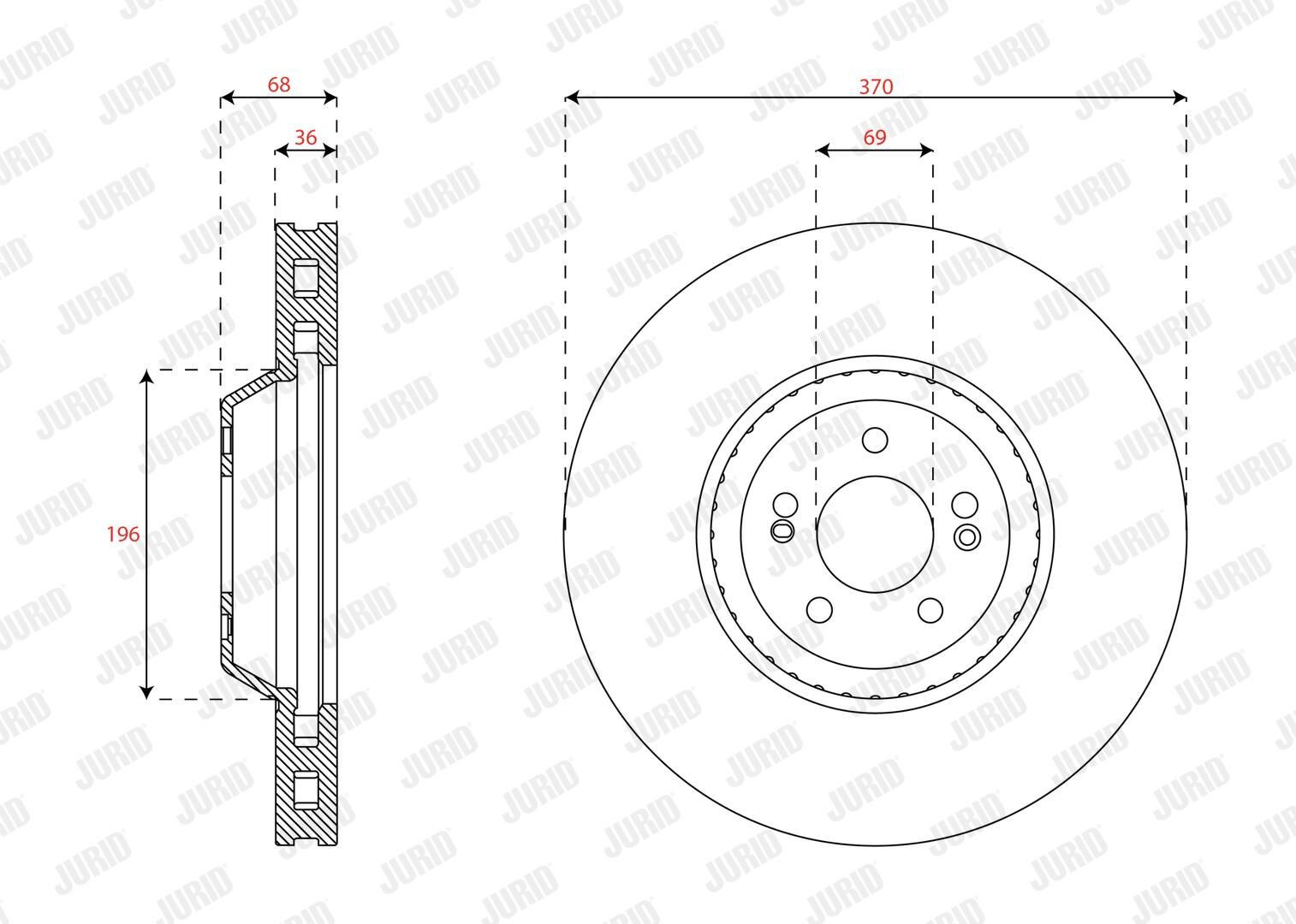 Тормоз дисковый передний Jurid/Bendix 563617JC1 цена, от 126.69 USD