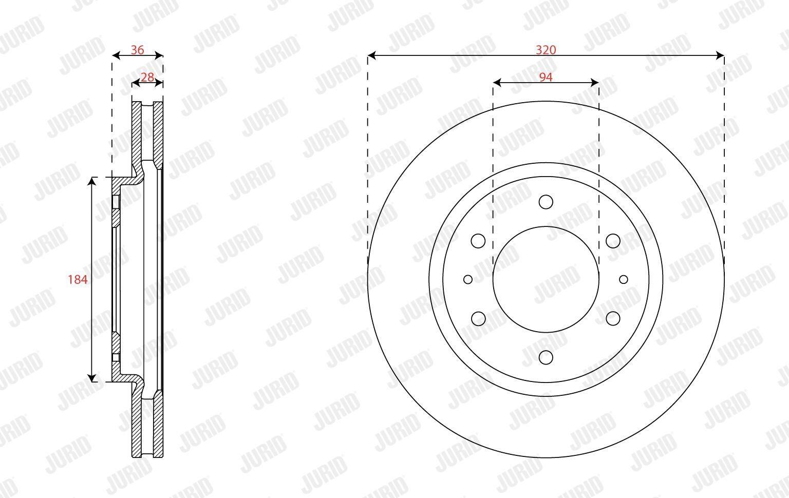 Тормоз дисковый передний Jurid/Bendix 563621JC цена, от 83.32 USD