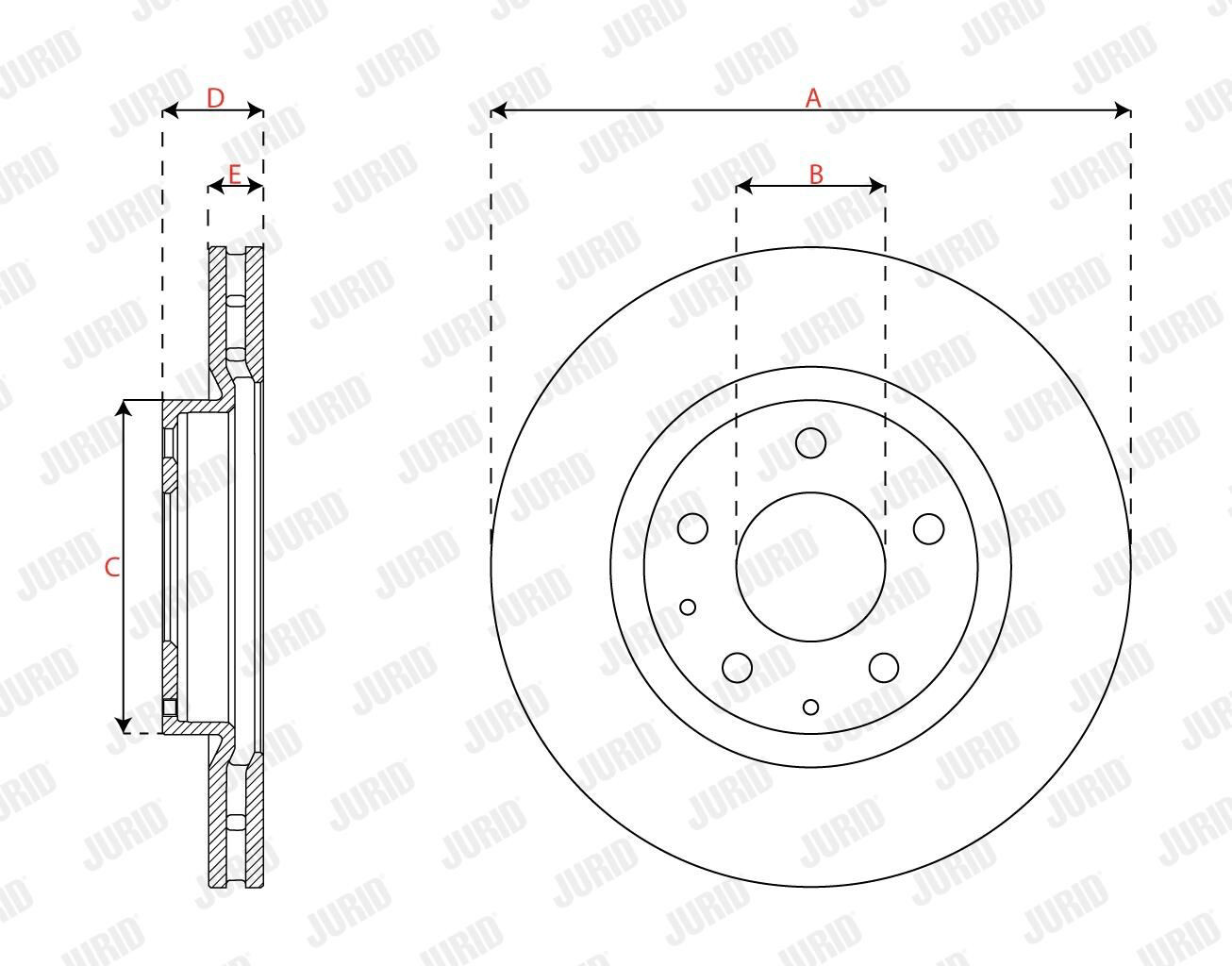 Тормоз дисковый передний Jurid/Bendix 563678JC цена, от 58.19 USD