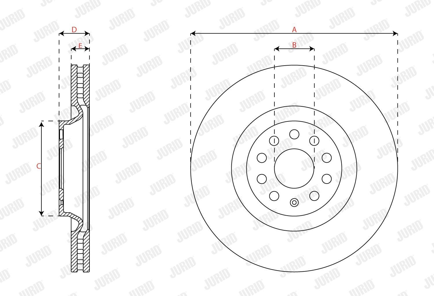 Тормоз дисковый передний Jurid/Bendix 563706JC1 цена, от 93.37 USD