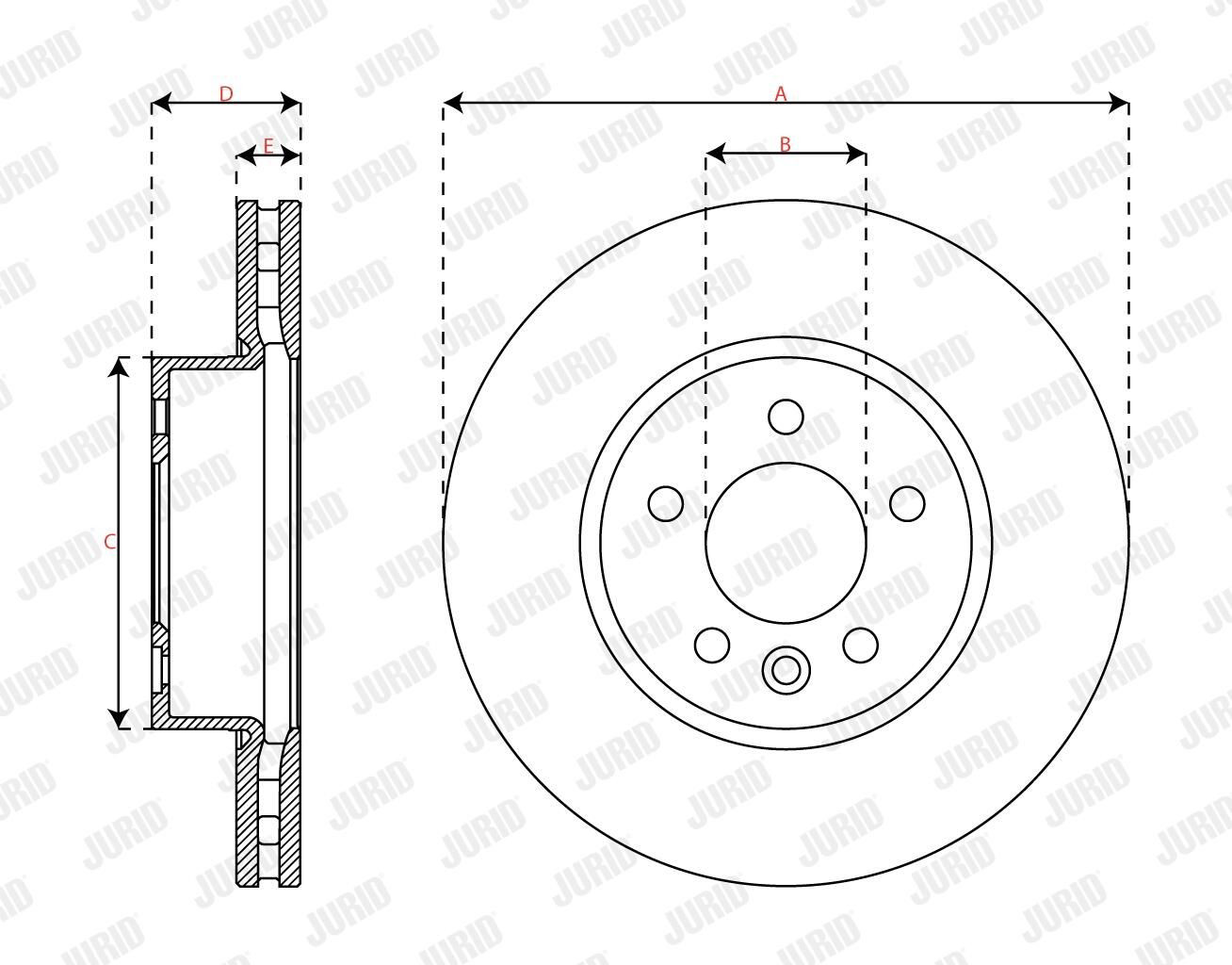 Тормоз дисковый передний Jurid/Bendix 563749JC1 цена, от 78.99 USD