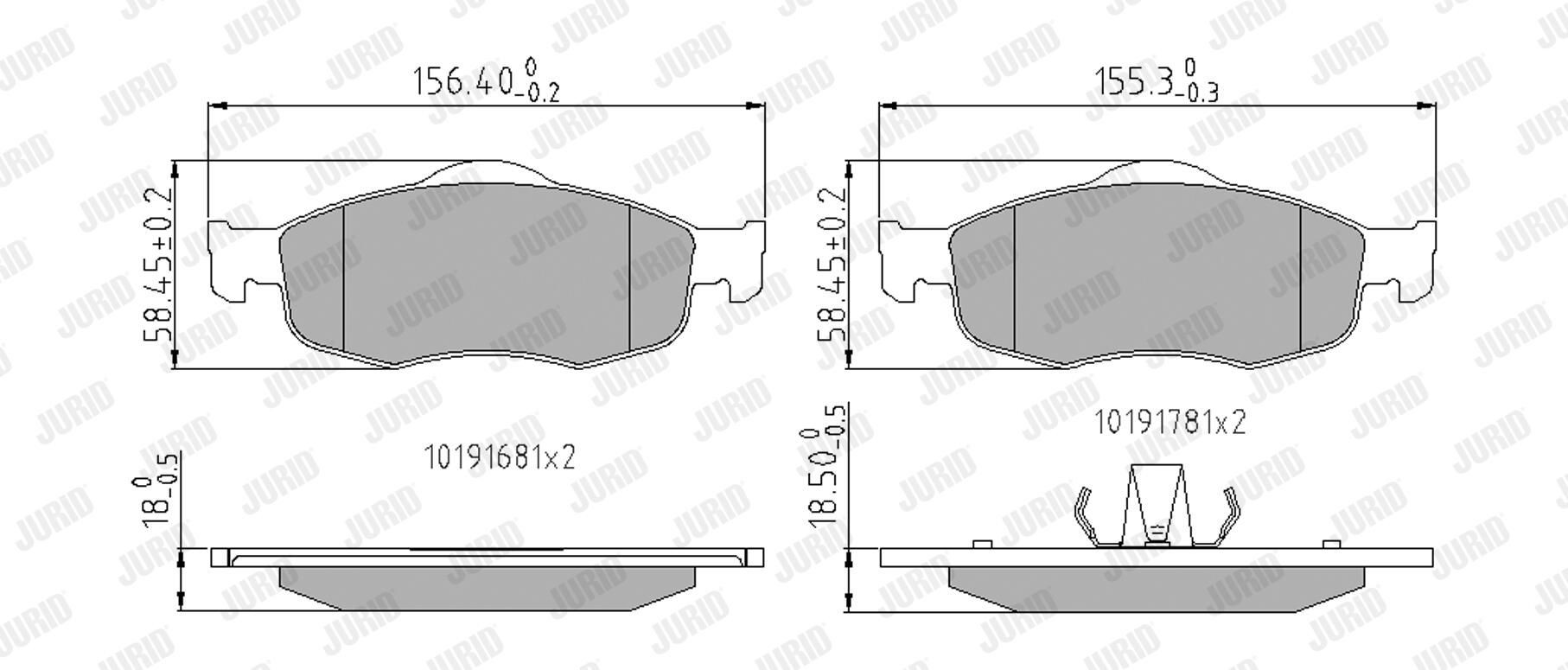 Передние тормозные колодки 571832J Jurid/Bendix