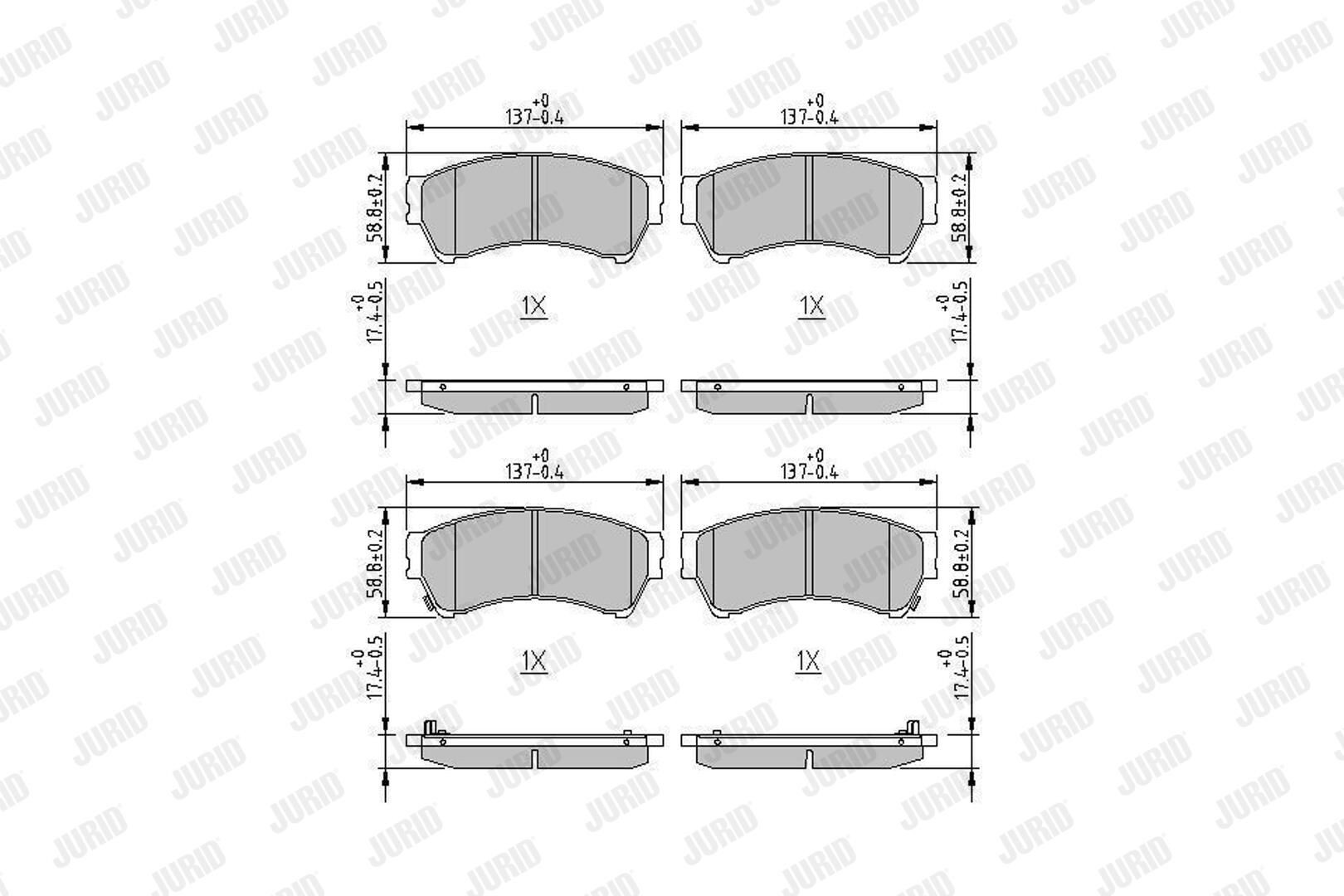 Колодки дисковые  Jurid/Bendix 572628J цена, от 31.90 USD