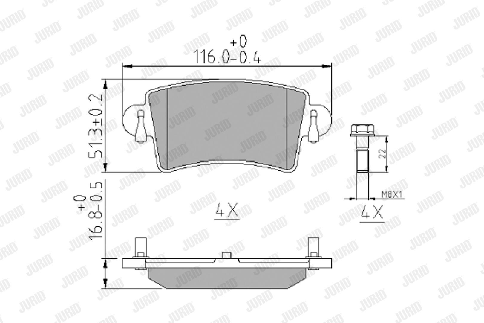 573055J Jurid/Bendix Колодки тормозные дисковые комплект