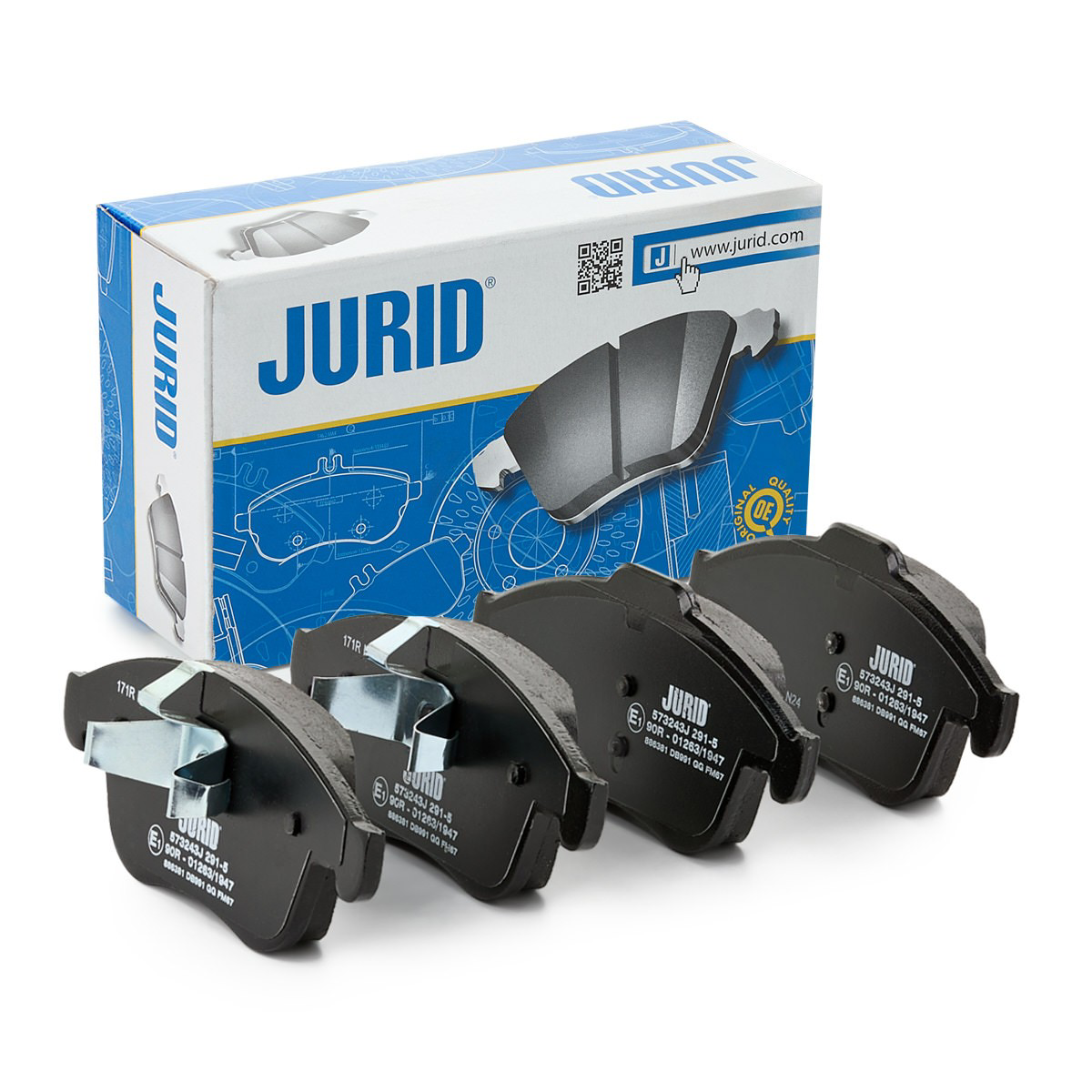 Передние тормозные колодки 573243J Jurid/Bendix