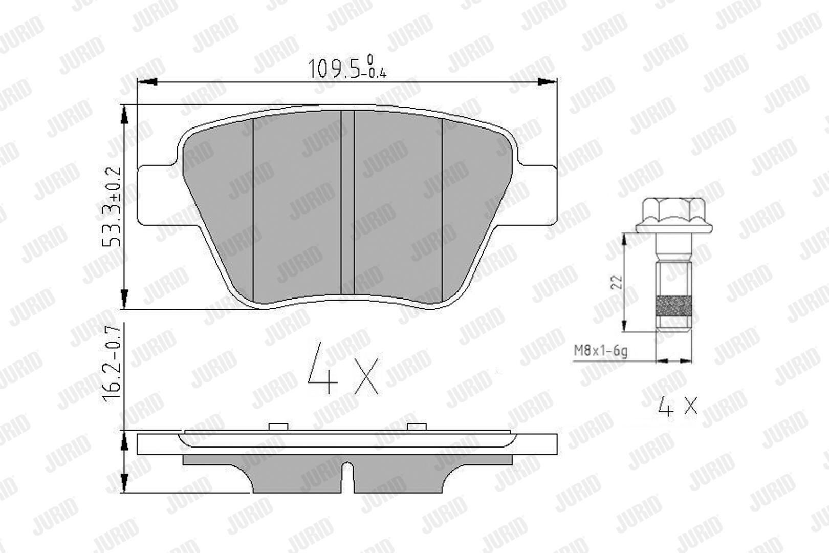 Колодки дисковые  Jurid/Bendix 573312J цена, от 25.37 USD