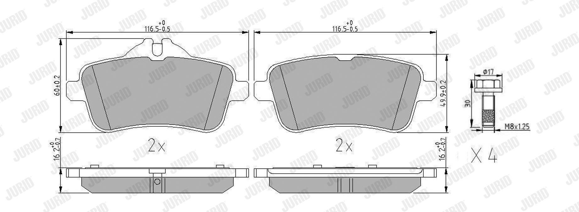 Колодки дисковые  Jurid/Bendix 573466J цена, от 33.93 USD