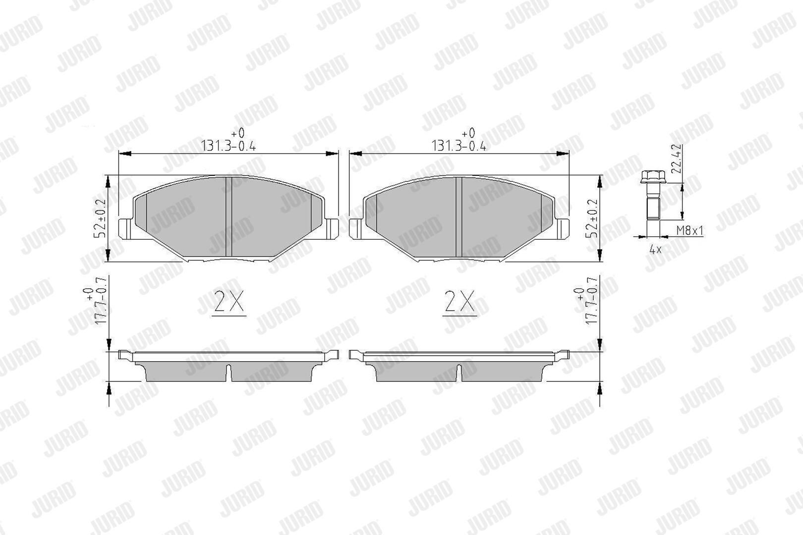 573601J Jurid/Bendix Колодки передние