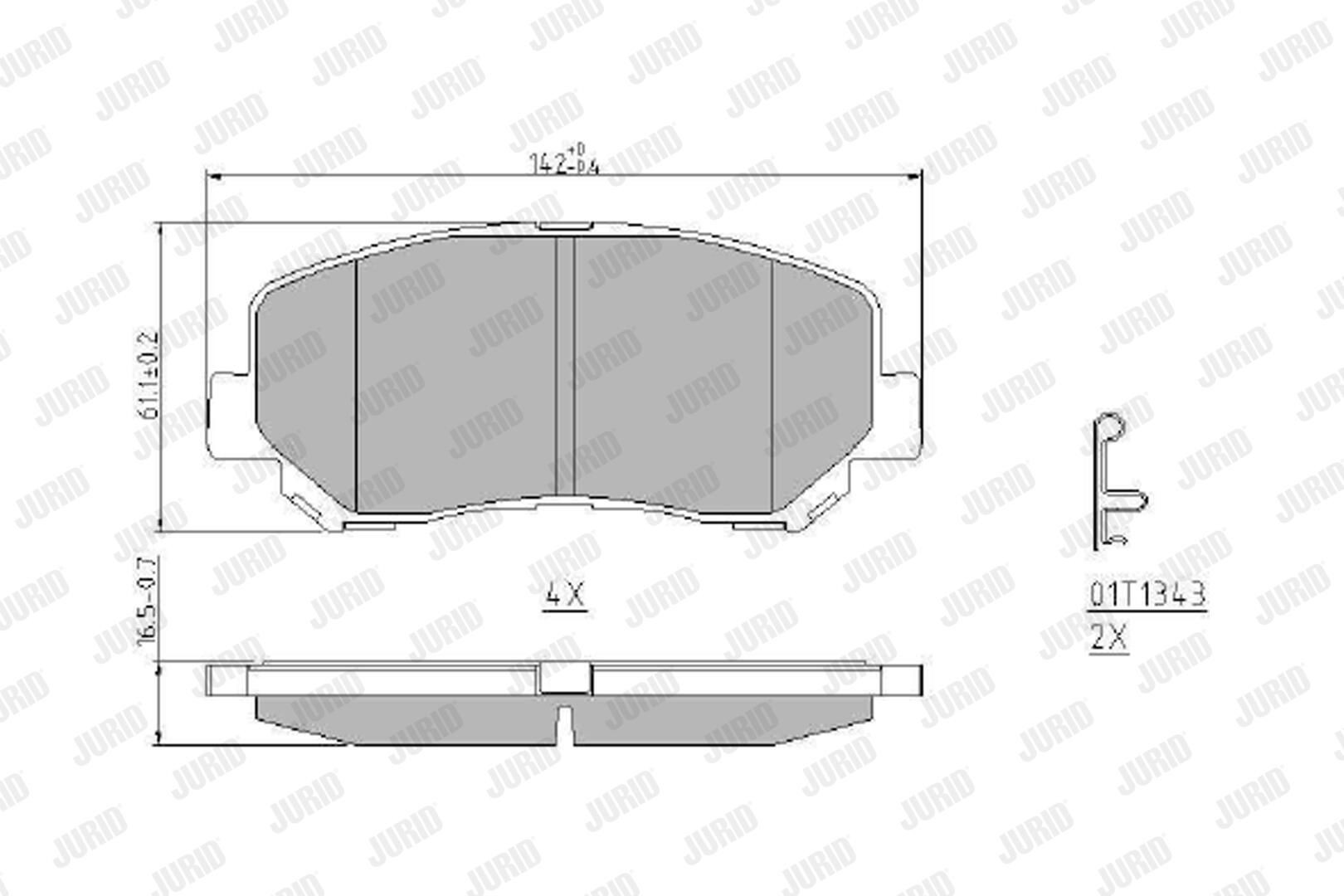 Передние тормозные колодки 573619J Jurid/Bendix