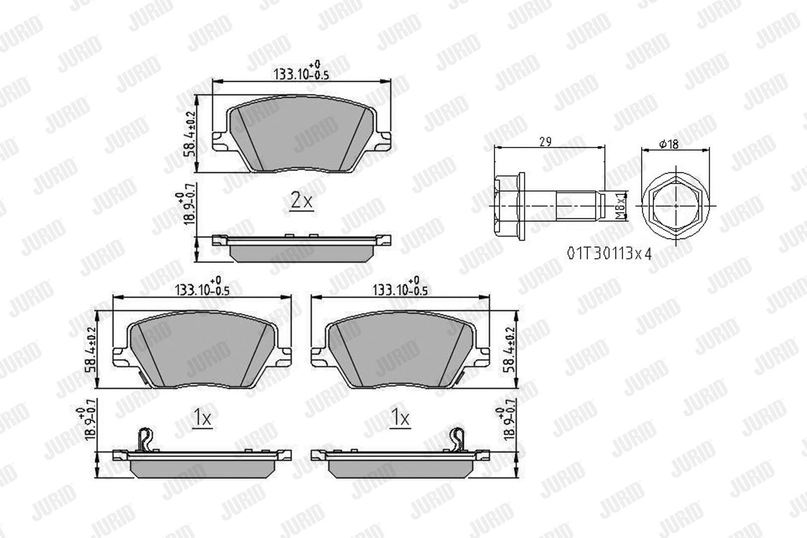 573626J Jurid/Bendix Колодки передние