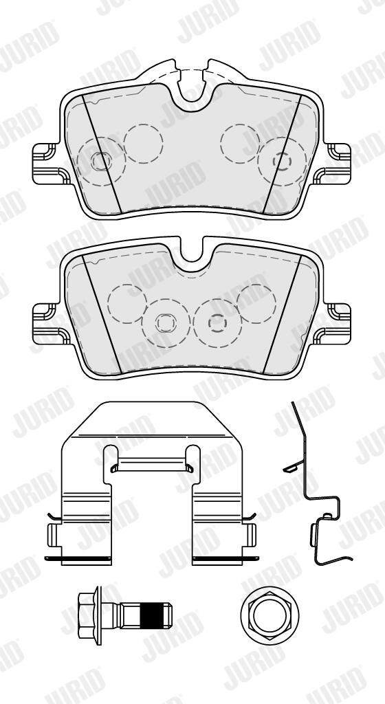 Задние тормозные колодки 574018J Jurid/Bendix
