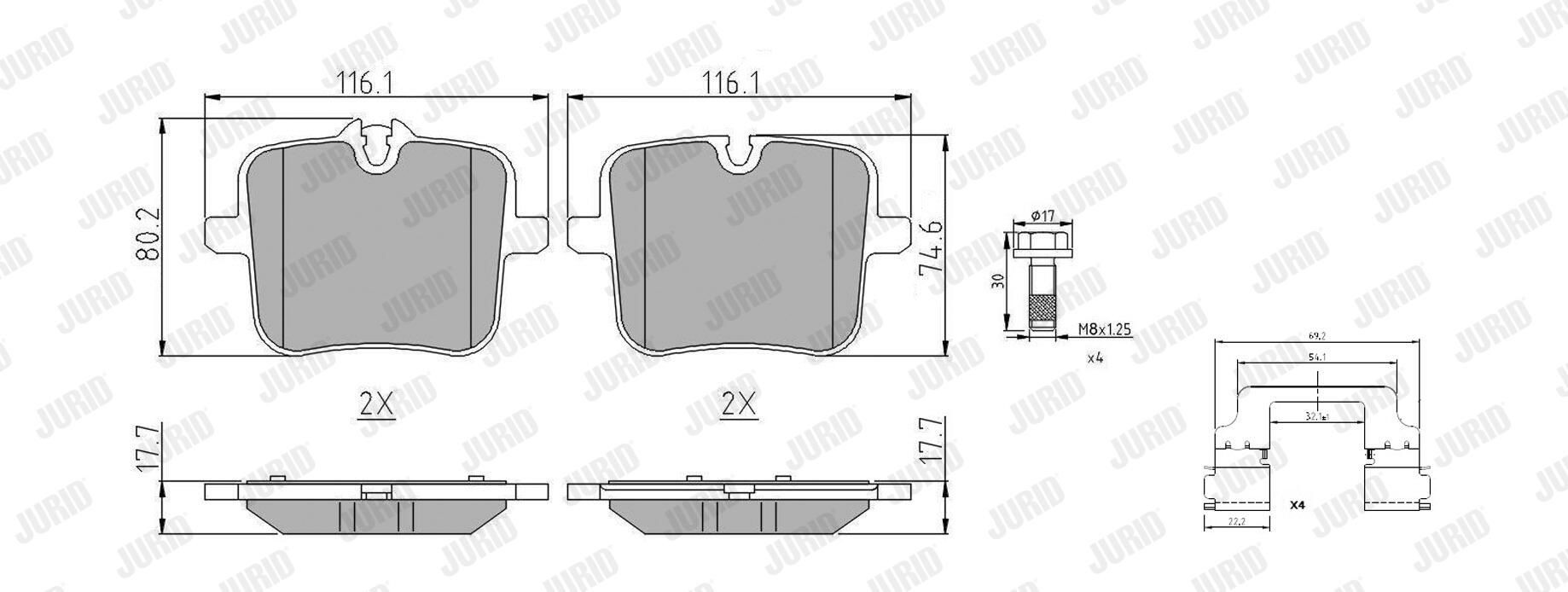 Колодки дисковые  Jurid/Bendix 574038J цена, от 56.13 USD
