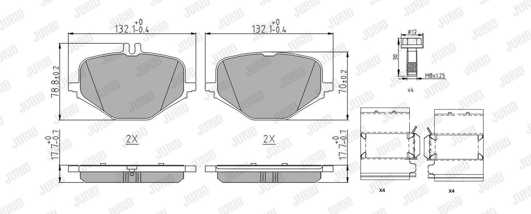 574164J Jurid/Bendix Колодки тормозные дисковые комплект
