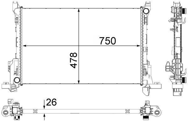 CR84000P Mahle Original Радиатор основной