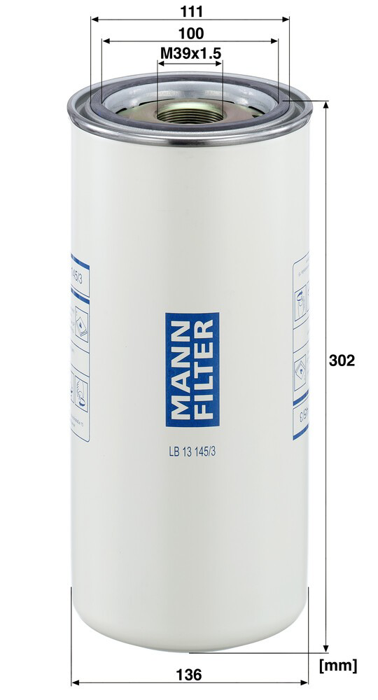 Фильтр осушителя воздуха (влагомаслоотделителя) (TRUCK) Mann-Filter LB131453 цена, от 79.16 USD