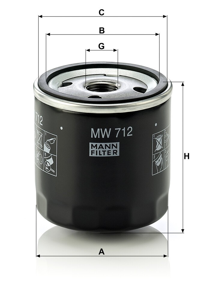 Фильтр очистки масла центробежный Mann-Filter MW712 цена, от 12.13 USD