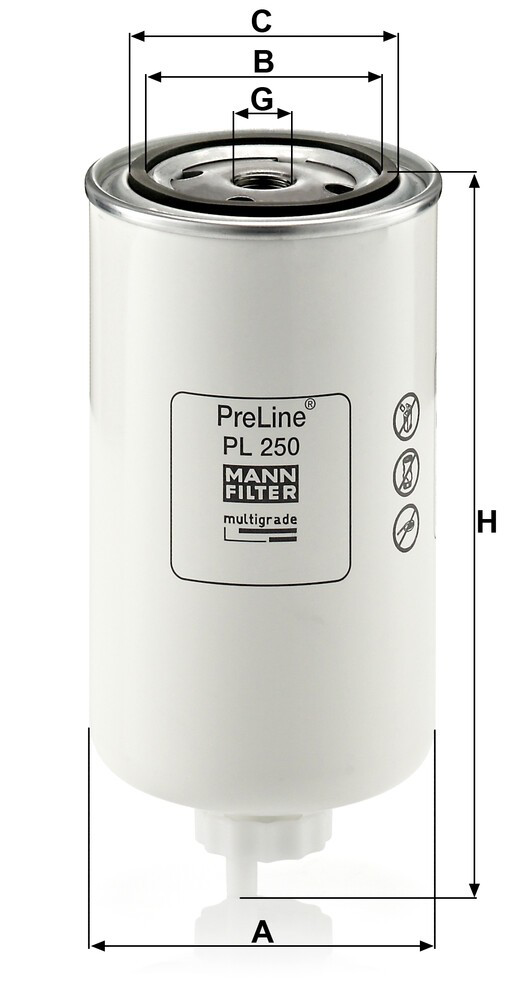 PL250 Mann-Filter Фильтр топлива