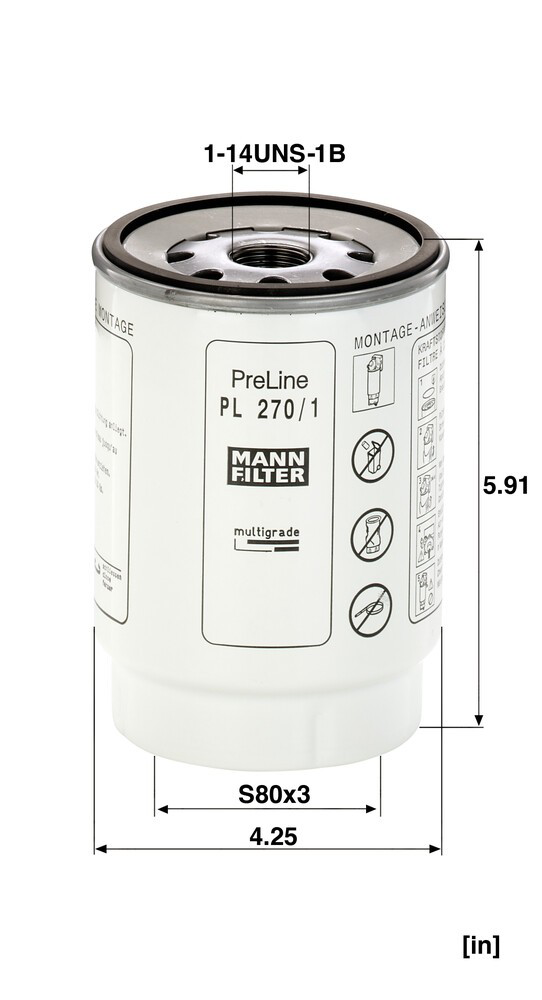 Фильтр тонкой очистки топлива Mann-Filter PL2701X цена, от 15.90 USD