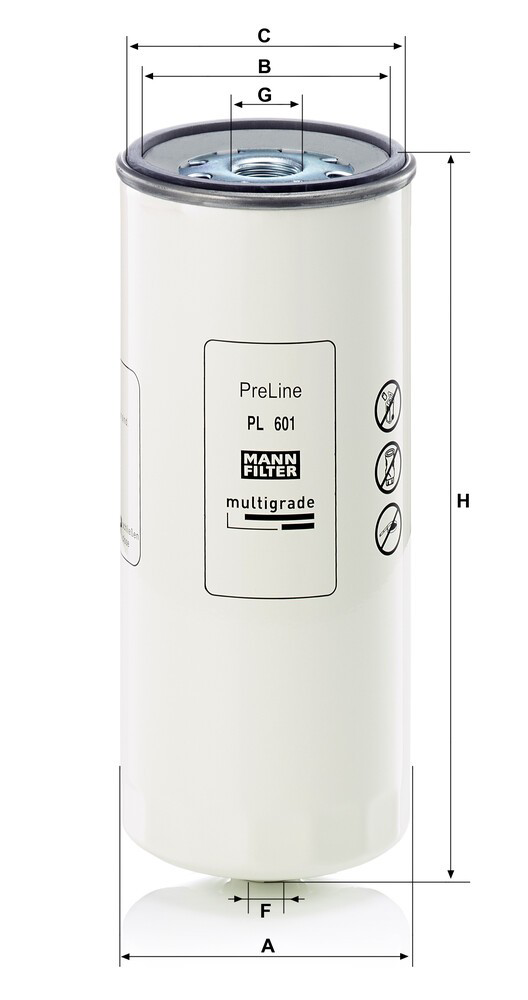 Фильтр тонкой очистки топлива Mann-Filter PL601 цена, от 171.49 USD