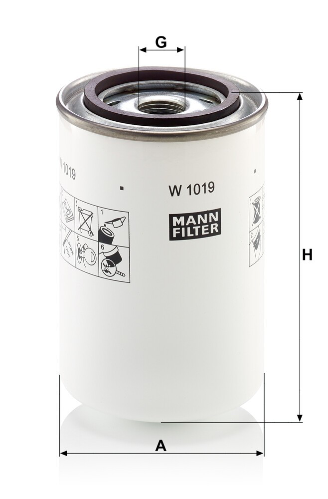 W1019 Mann-Filter Фильтр гидравлики рулевой рейки