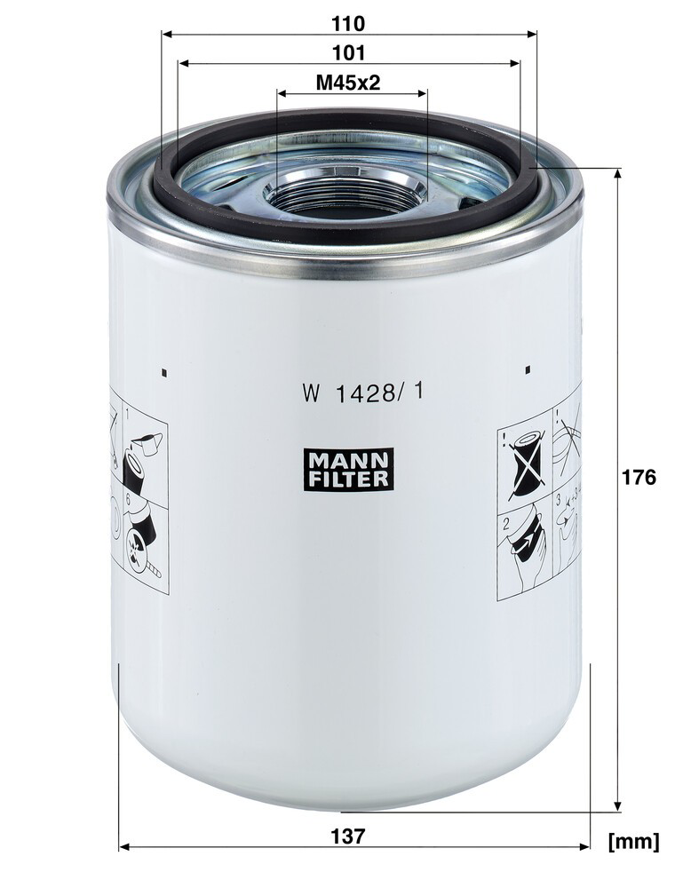 W14281 Mann-Filter Фильтр гидравлической системы