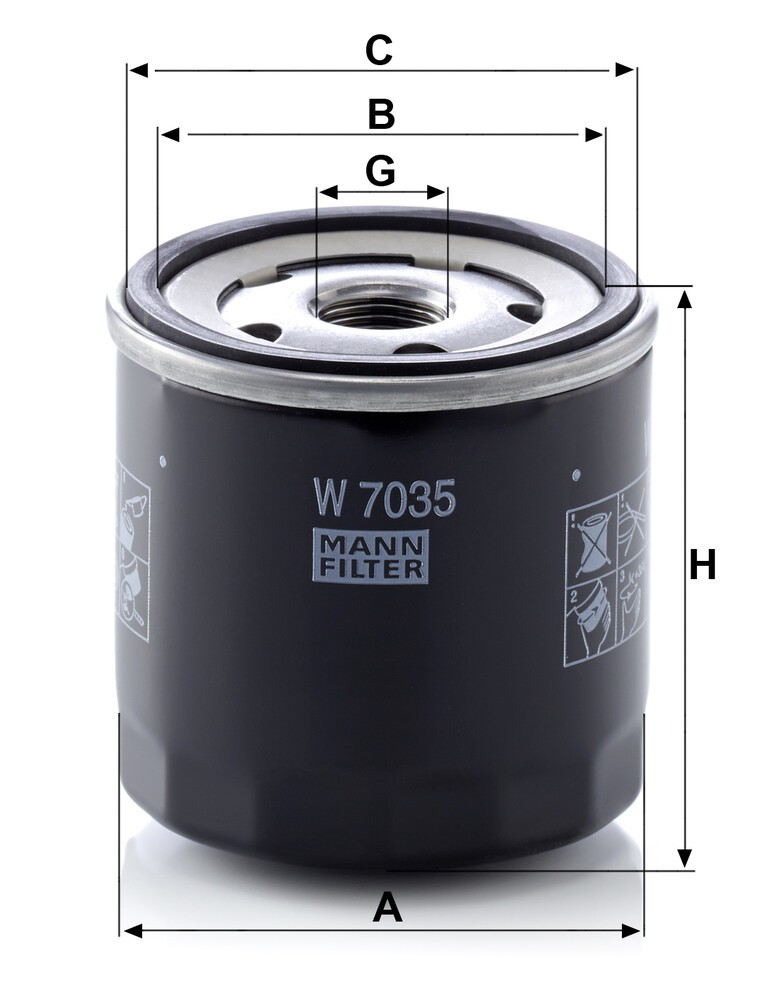 W7035 Mann-Filter Масляный фильтр двигателя