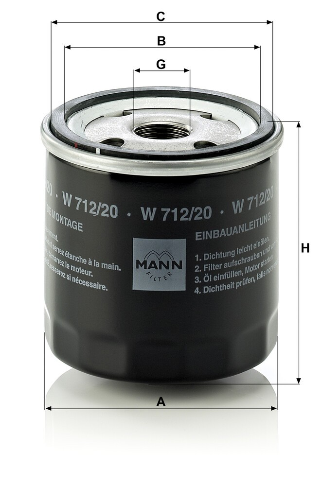 W71220 Mann-Filter Масляный фильтр двигателя