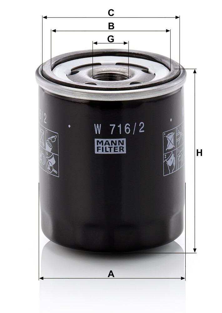 W7162 Mann-Filter Масляный фильтр двигателя