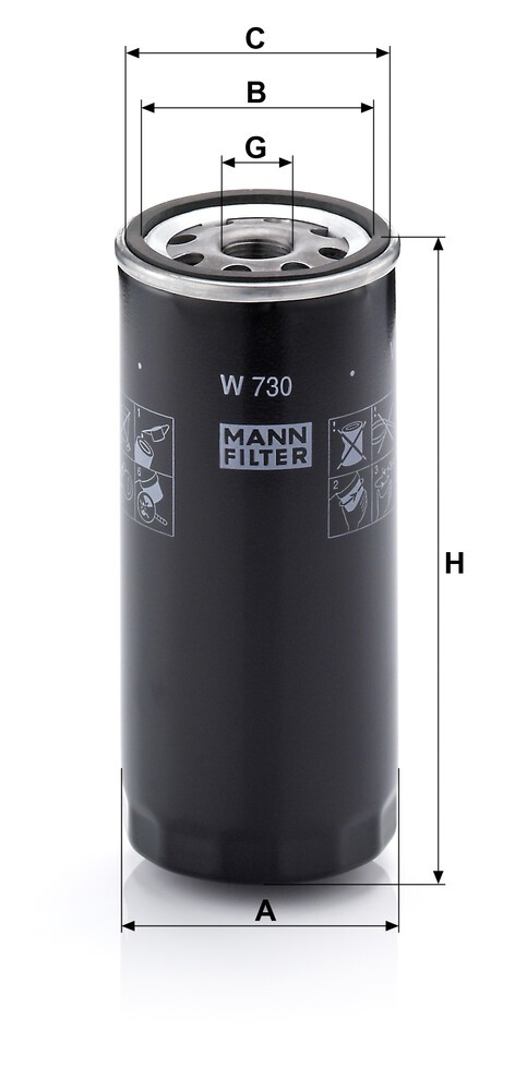 Фильтр очистки масла центробежный Mann-Filter W730 цена, от 12.67 USD