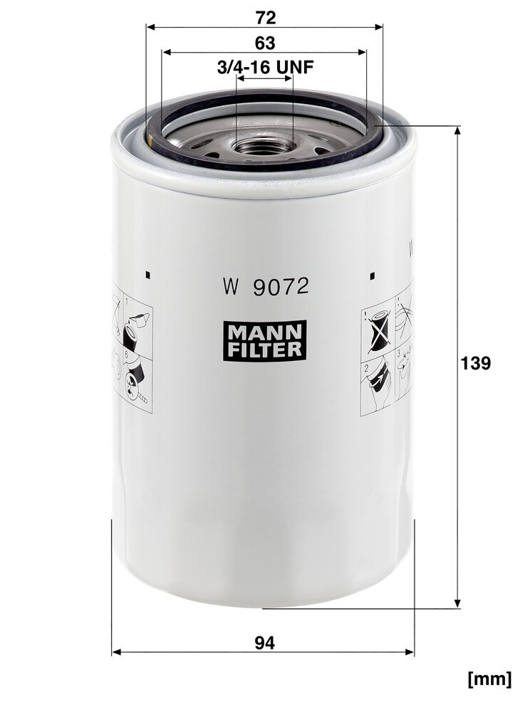 Купить W9072 Mann-Filter Фильтр центробежный очистки масла