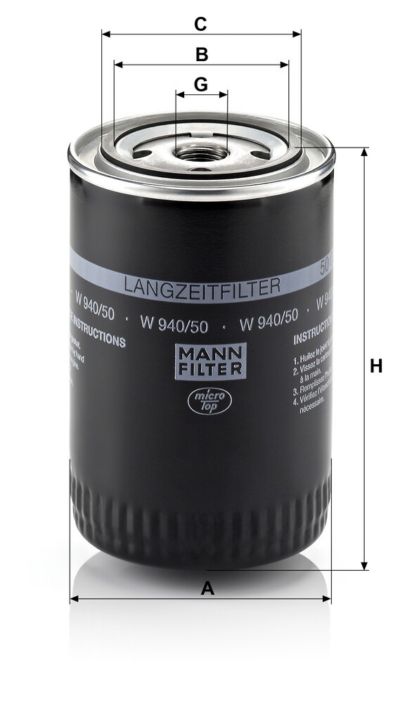 W94050 Mann-Filter Масляный фильтр двигателя