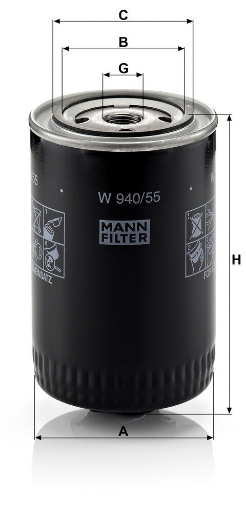 W94055 Mann-Filter Масляный фильтр двигателя
