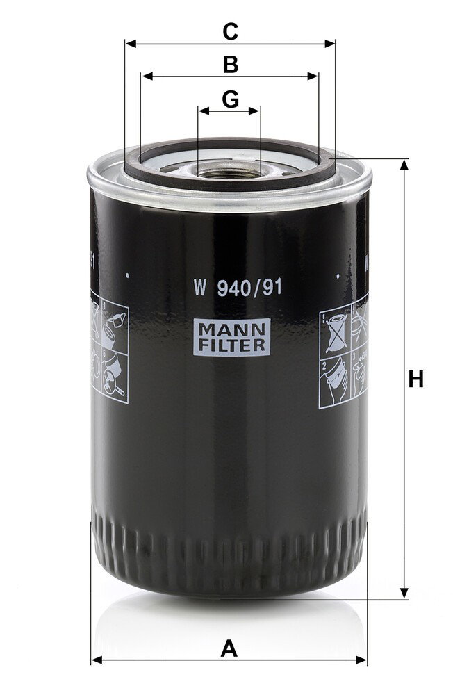 W94091 Mann-Filter Масляный фильтр двигателя