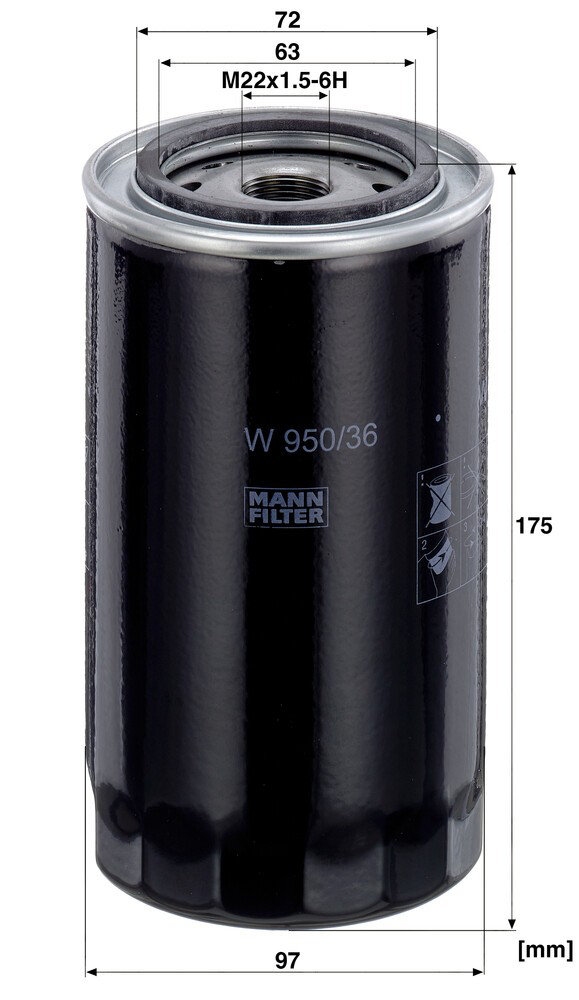 Фильтр очистки масла центробежный Mann-Filter W95036 цена, от 15.83 USD