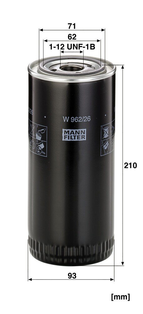 Фильтр очистки масла центробежный Mann-Filter W96226 цена, от 14.65 USD