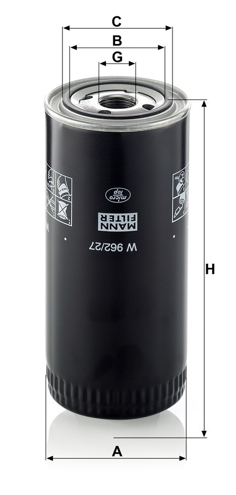 W96227 Mann-Filter Масляный фильтр двигателя