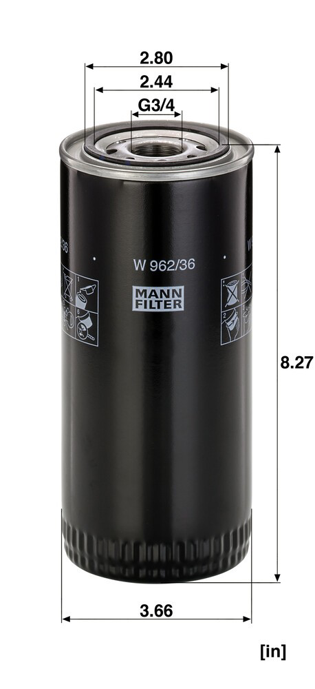 W96236 Mann-Filter Масляный фильтр двигателя