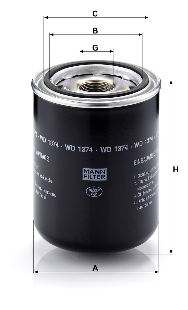WD1374 Mann-Filter Масляный фильтр двигателя