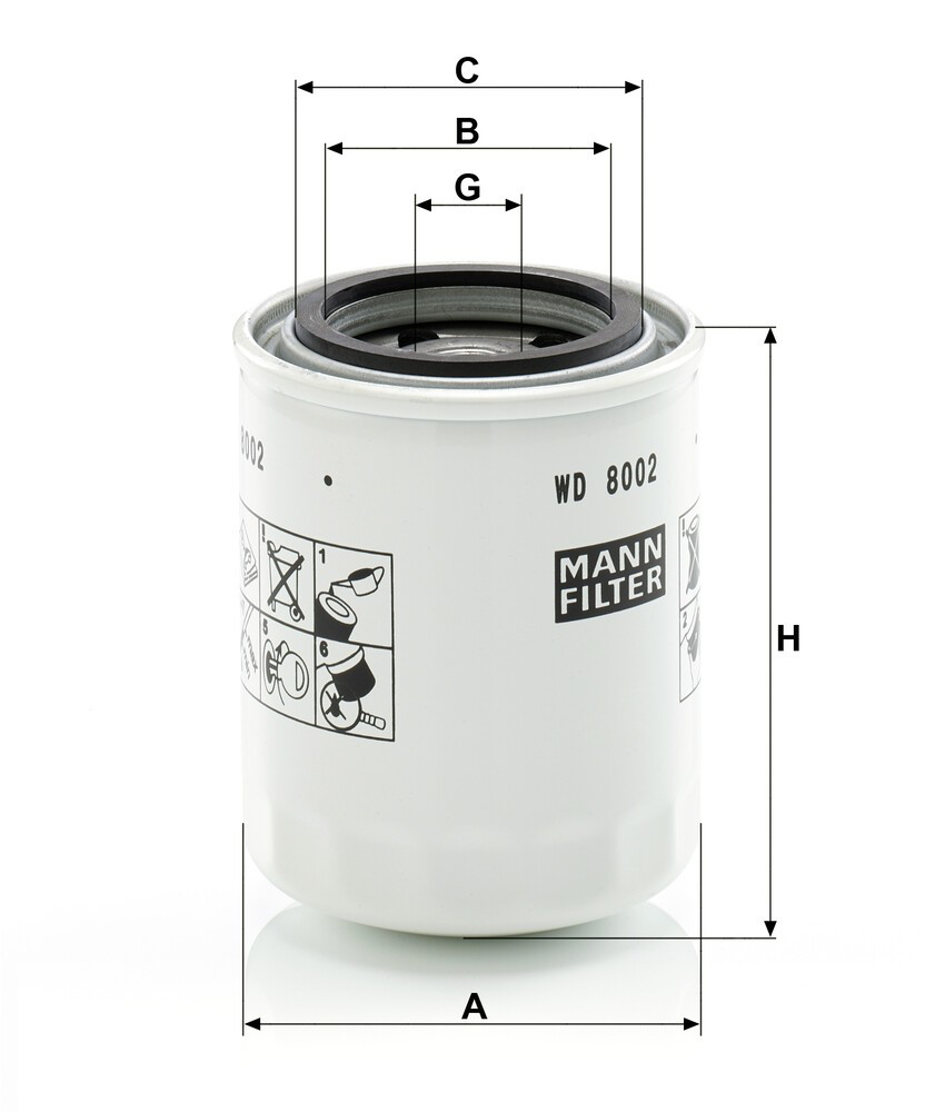 WD8002 Mann-Filter Масляный фильтр двигателя