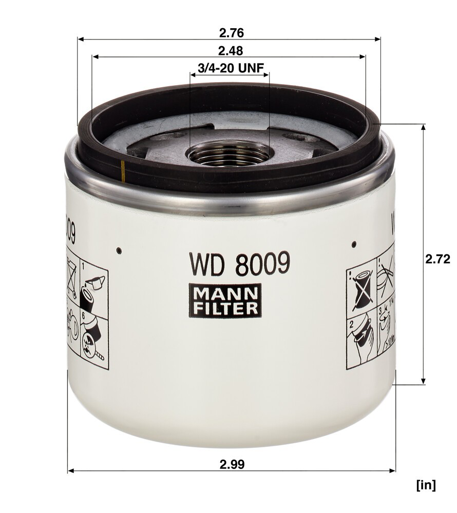 WD8009 Mann-Filter Масляный фильтр двигателя