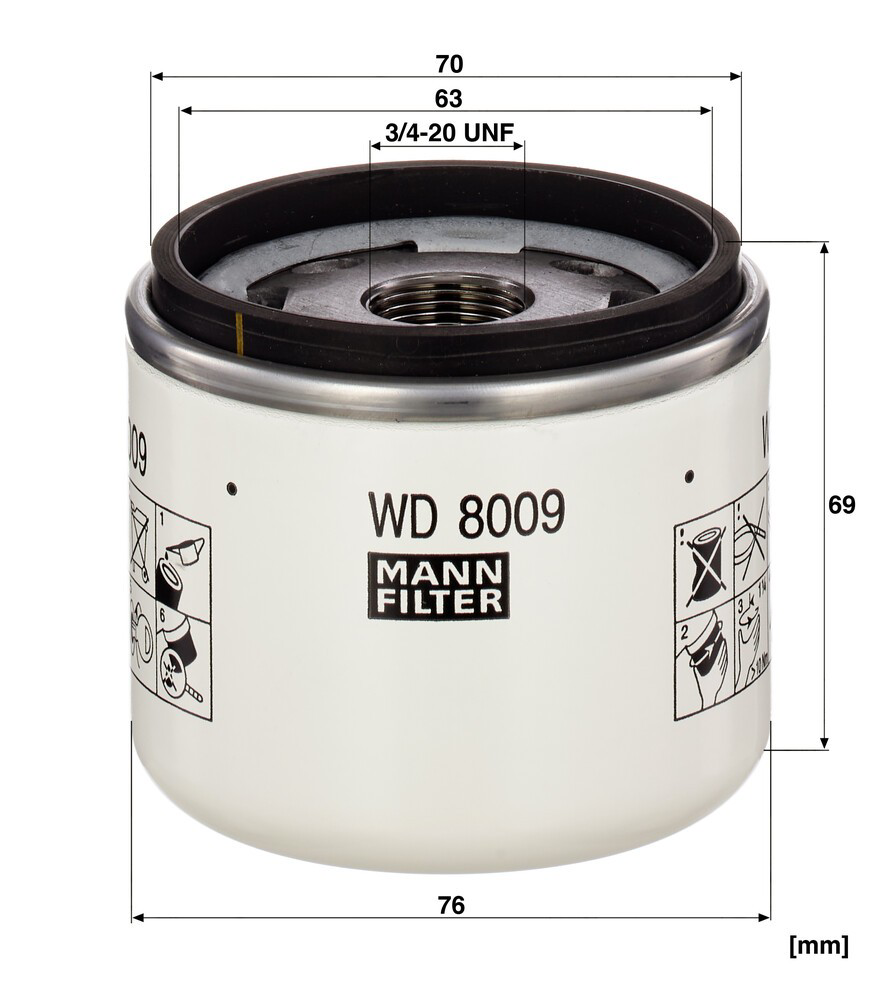 Фильтр очистки масла центробежный Mann-Filter WD8009 цена, от 24.21 USD